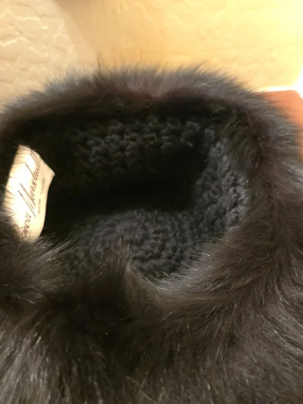 Vintage Real Fur and Knit Hat